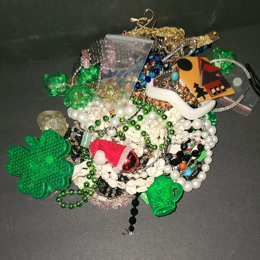Assorted Costume Jewelry with Green Accents